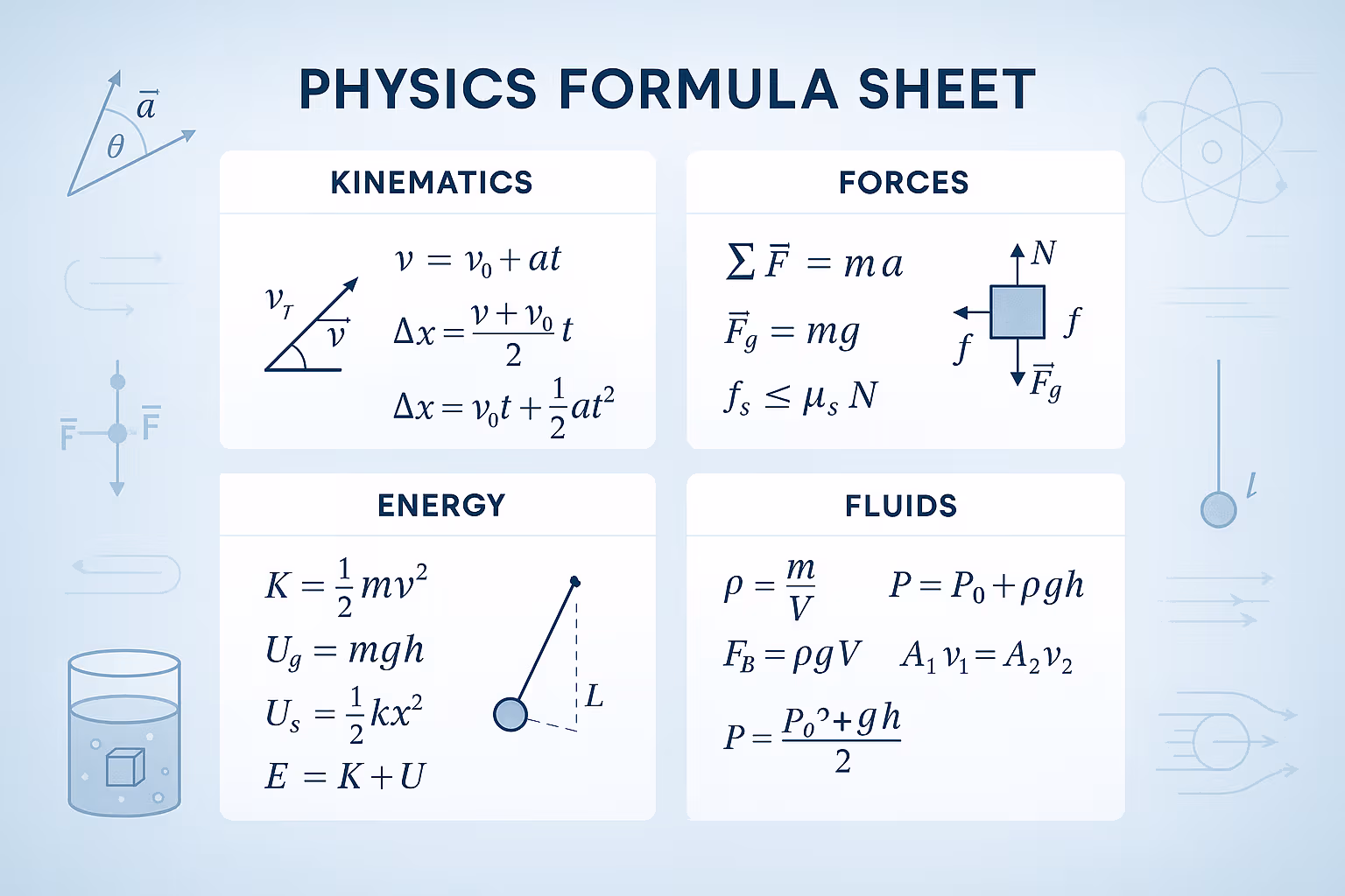 AP Physics 1 Equation Sheet