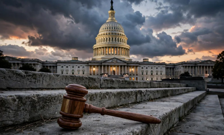 US Capitol building with the American flag, illustrating the Hegseth impeachment debate in the House of Representatives